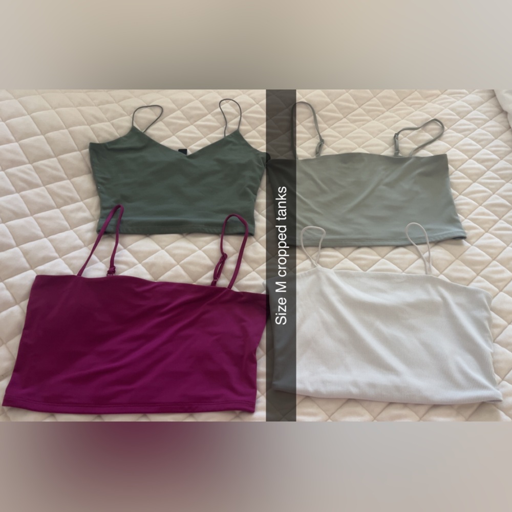 Set of Cropped Tanks in Various Colors
